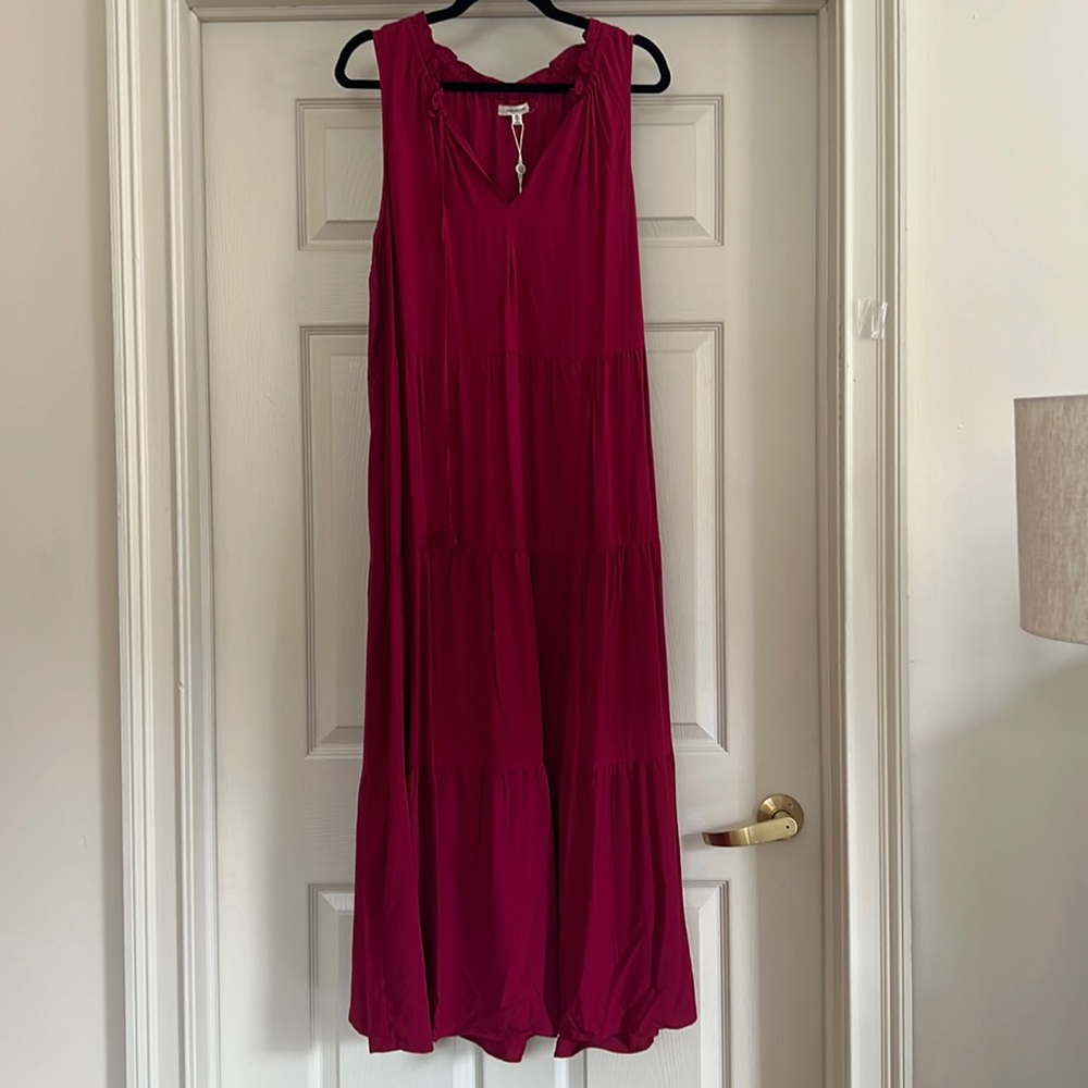 NWT - max studio - maroon / berry maxi dress - size XL